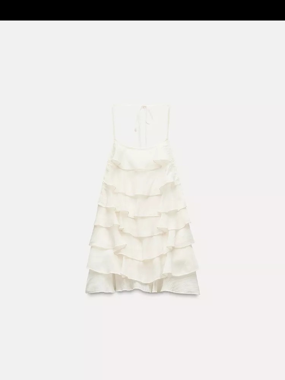 Zara off-White Tiered Ruffle Cami halter Top